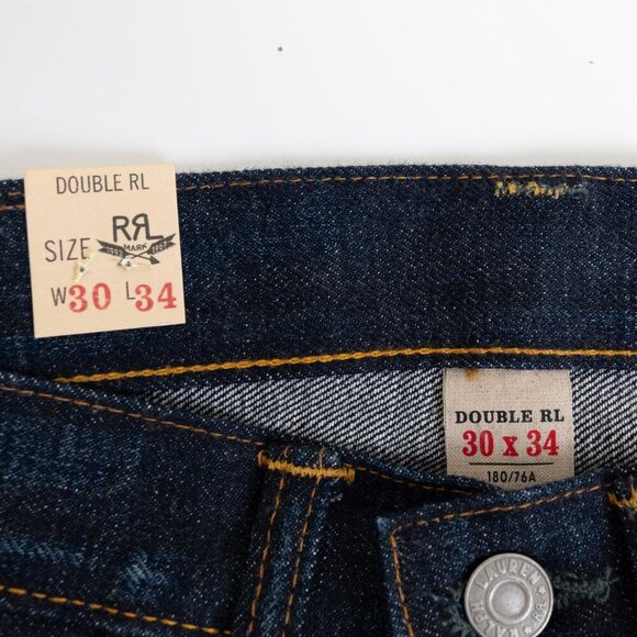 RRL Double RL High Slim East-West Japanese Selvedge Denim Jeans Blue Mens 30x34 - Picture 5 of 14